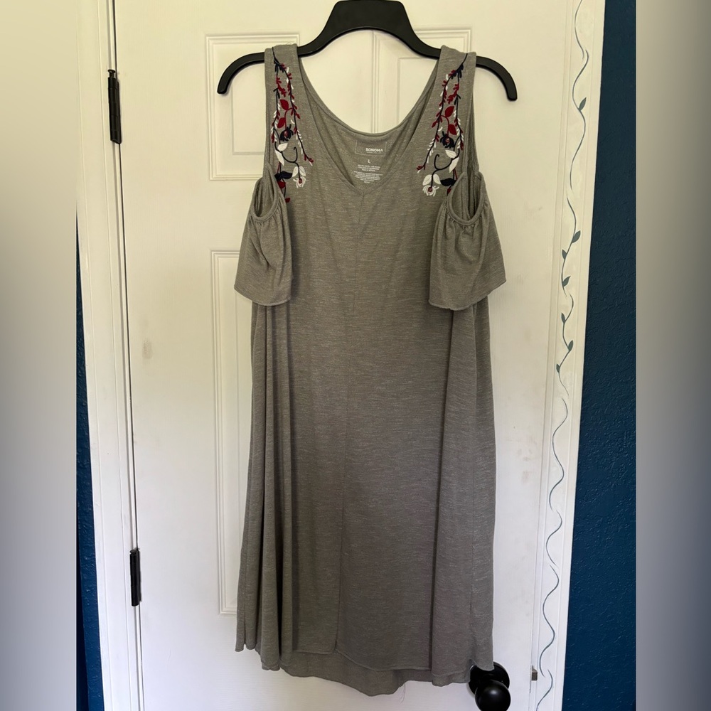 Sonoma Women’s Cold Shoulder Embroidered Dress
